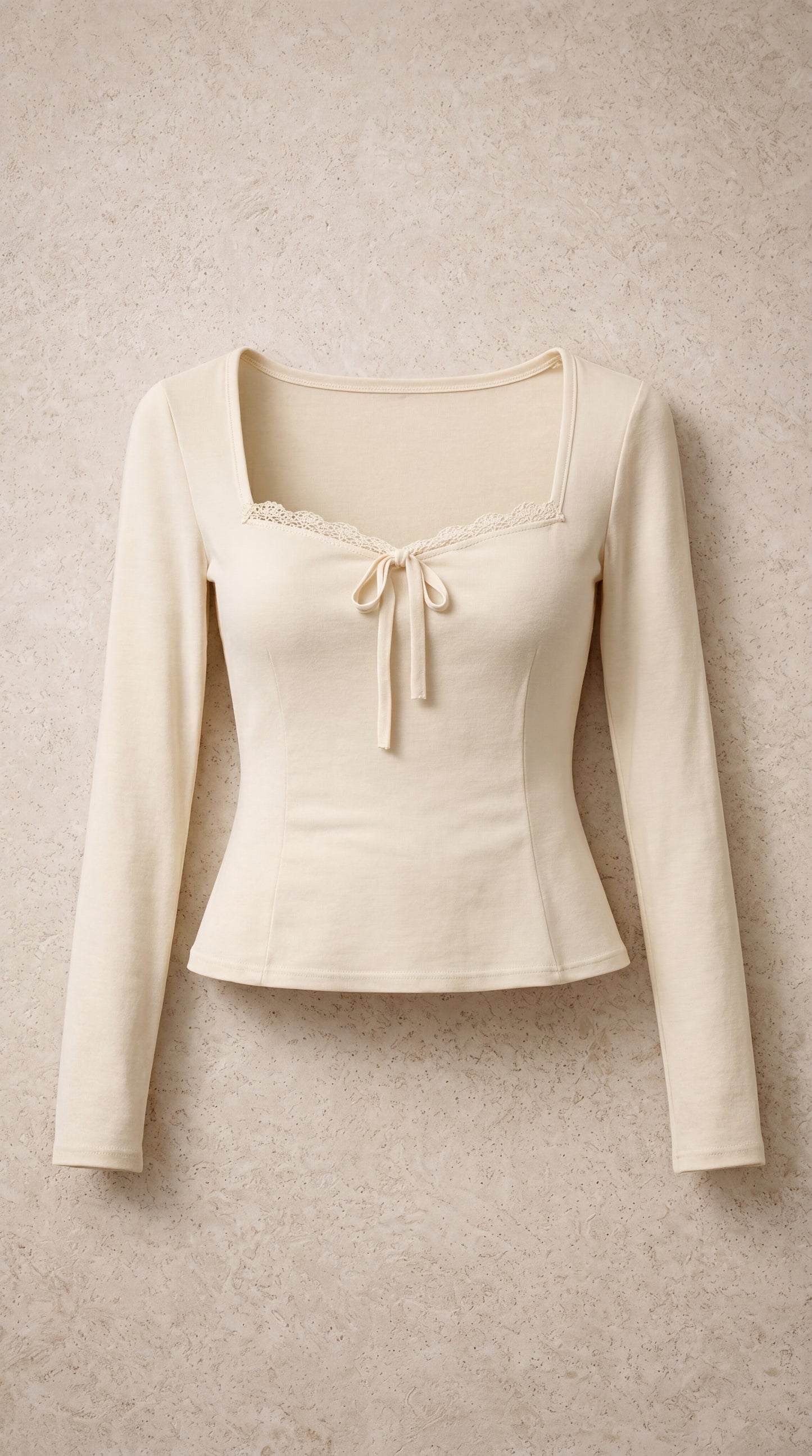 Cream Contour Knit Top
