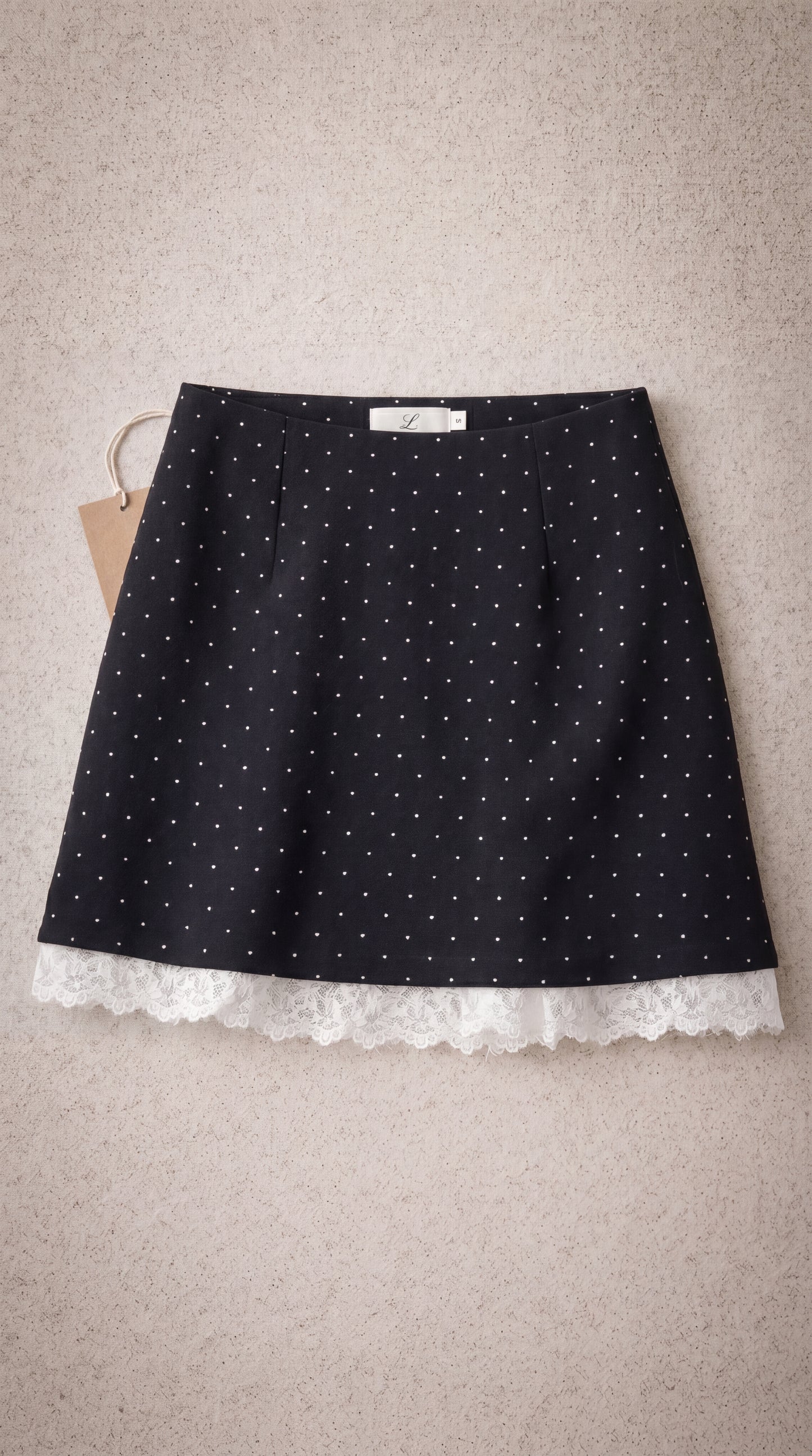 Noir Lace Dot Skirt
