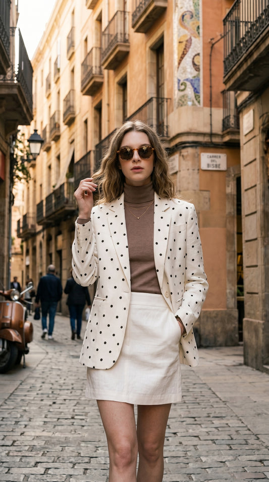 Polka Elegance Long Blazer